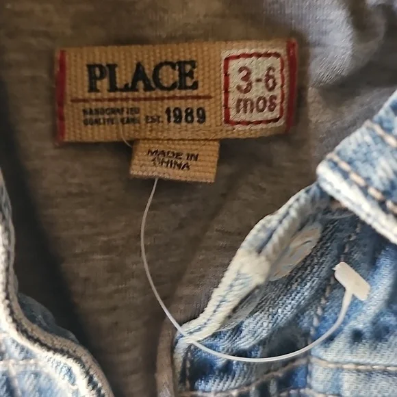 Place Light Blue Jean Jacket Size 3-6 Mo - Picture 2 of 5
